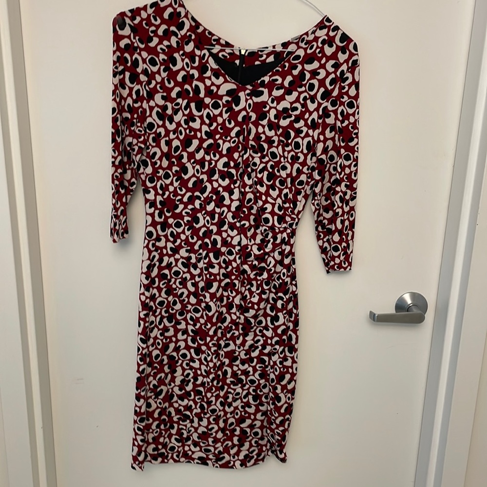 Red, black and white Boss dress, size medium